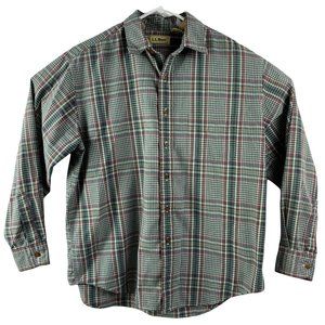 LL Bean Men's Button Down Long Sleeve Plaid Shirt Size Large